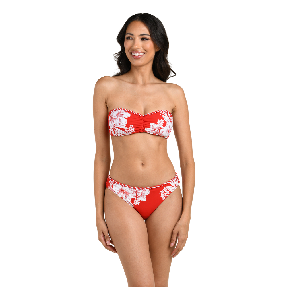 La Blanca | Mariner Blooms Banded Halter Top - Ruby