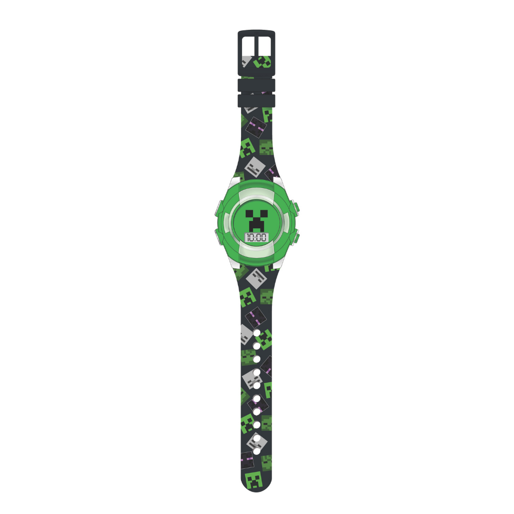 Accutime  | Reloj Minecraft Lcd Parpadeante Verde/Negro