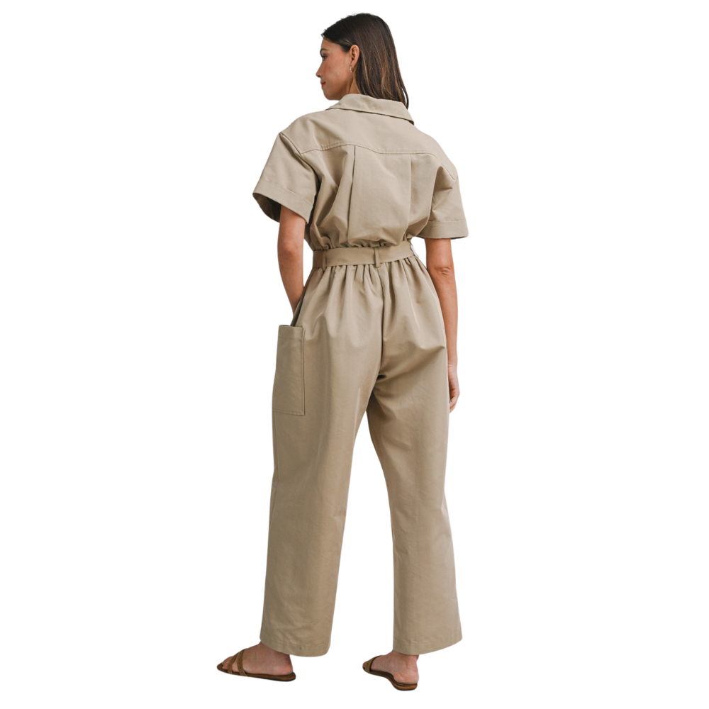 Jumpsuit Holgado con Cierre de Botones para Dama
