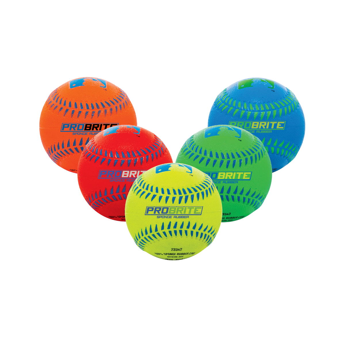 MLB Neon Assorted Rubber Sponge Tee Balls