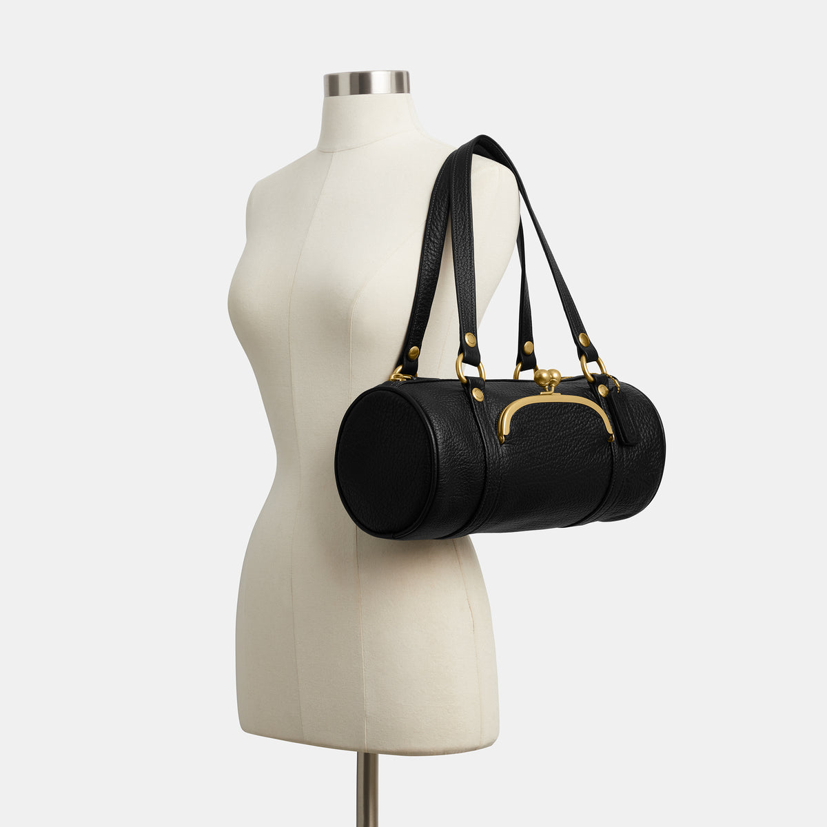 Coach | Bolso Kisslock Barrel de Cuero Granulado