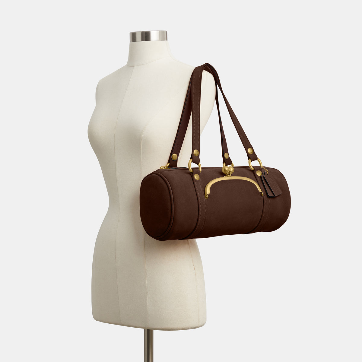 Coach | Bolso Kisslock Barrel de Gamuza