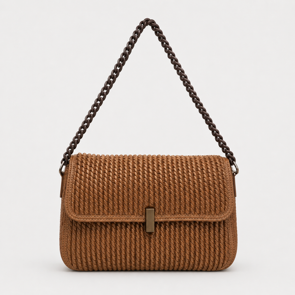Olea | Cartera de Hombro Tejida Beige