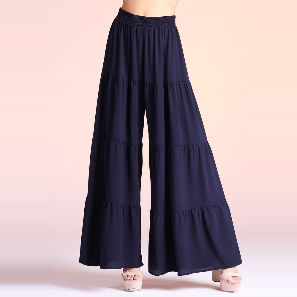 Pantalón Texturizado con Diseño Escalonado para Dama