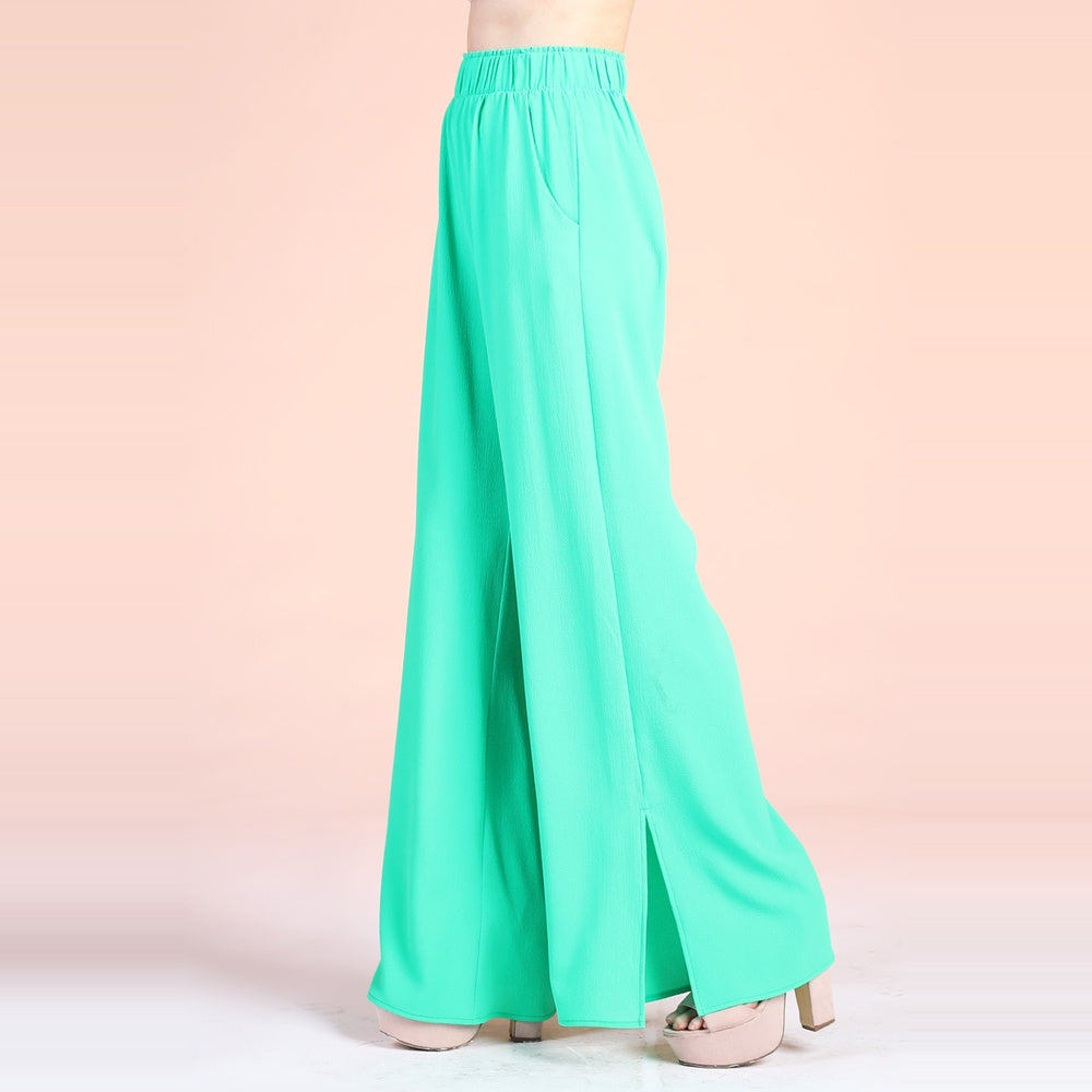 Pantalón de Pierna Ancha con Lazo para Dama