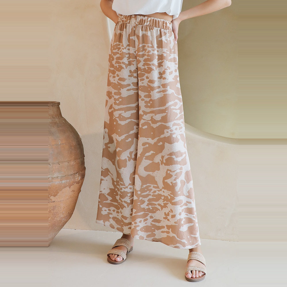 Pantalón Estampado de Pierna Ancha para Dama