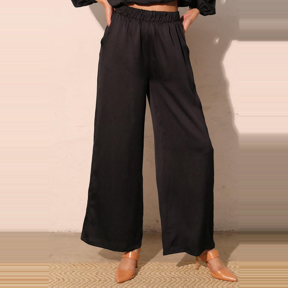 Pantalón Satinado con Bolsillos para Dama