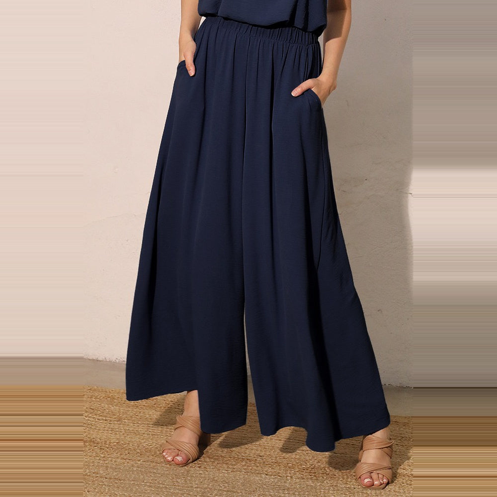 Pantalón Extra Ancho de Crepé Mate para Dama