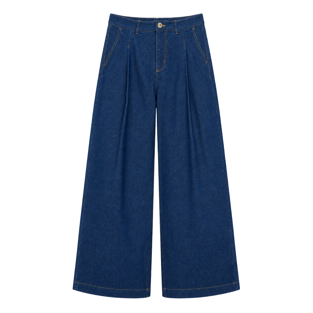 Olea | Pantalón Palazzo Navy de Tiro Alto para Dama