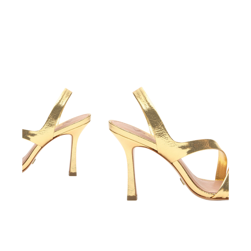 Vicenza  |  La sandalia de Tacón Acabado Dorado Metalizado