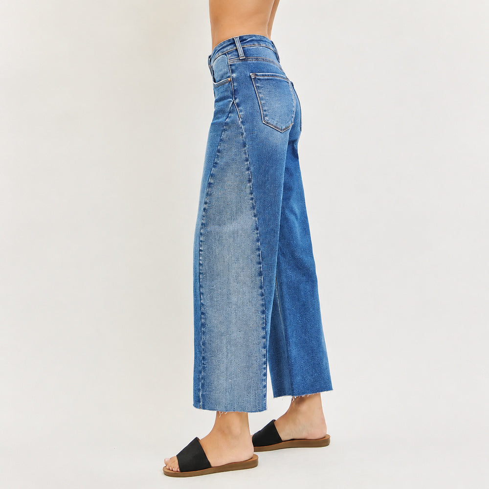 Jean Cropped Barrel con Lavado en Contraste para Dama