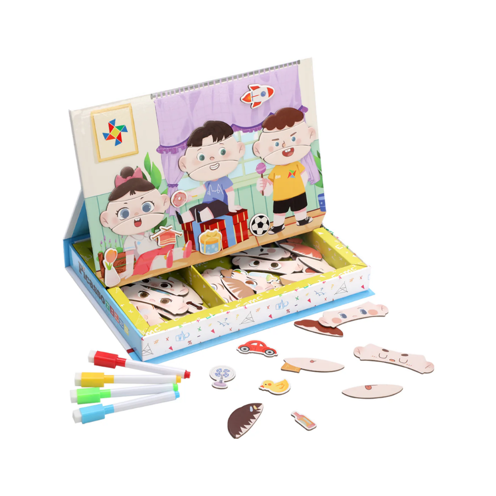 Picasso Tiles | Set de Pegatinas Magnéticas de Caras  108pc