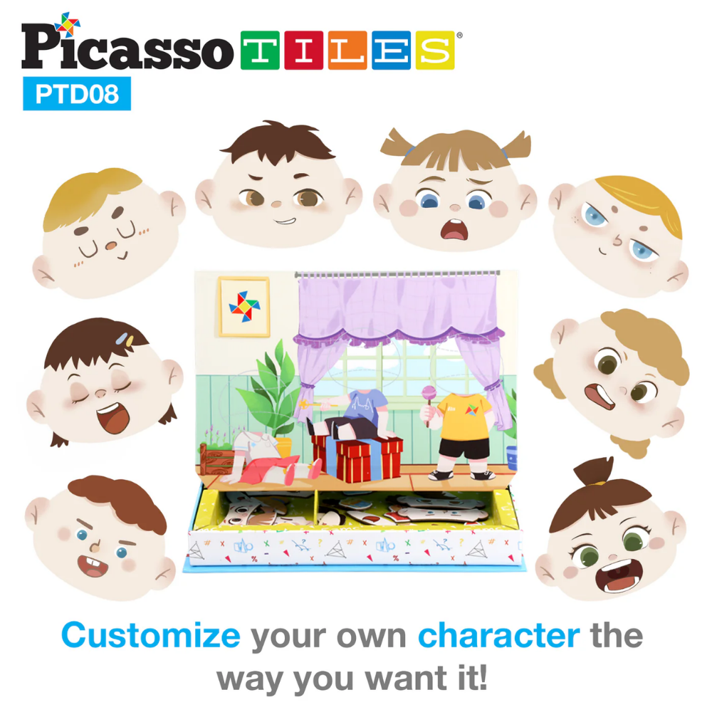 Picasso Tiles | Set de Pegatinas Magnéticas de Caras  108pc