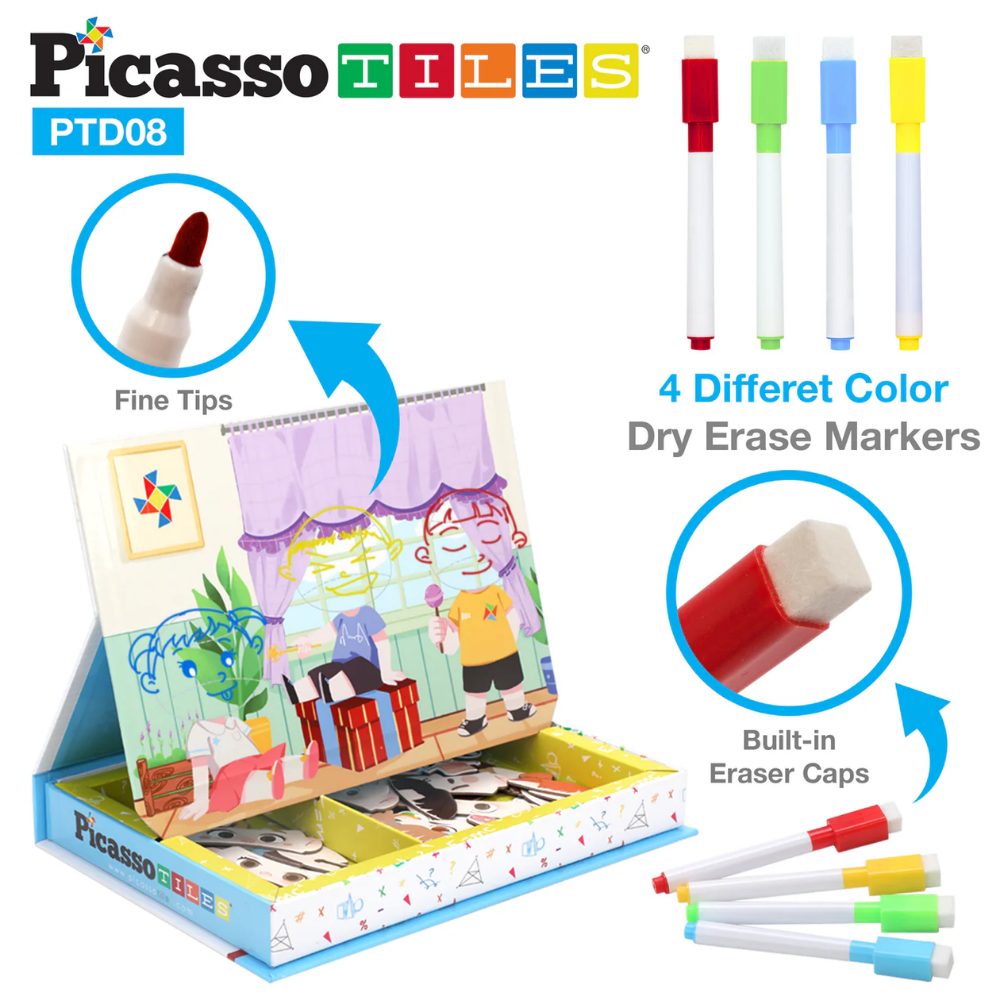 Picasso Tiles | Set de Pegatinas Magnéticas de Caras  108pc