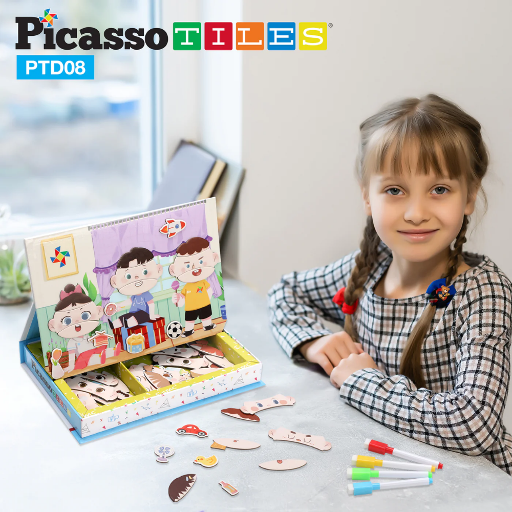 Picasso Tiles | Set de Pegatinas Magnéticas de Caras  108pc