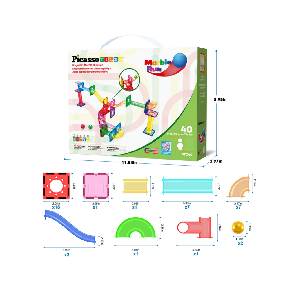 Picasso Tiles | Juego de Conexión Marble Run 40pc
