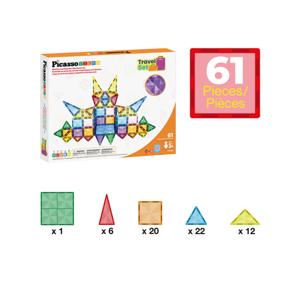 Picasso Tiles | Set de viaje Mini Diamond 61pc