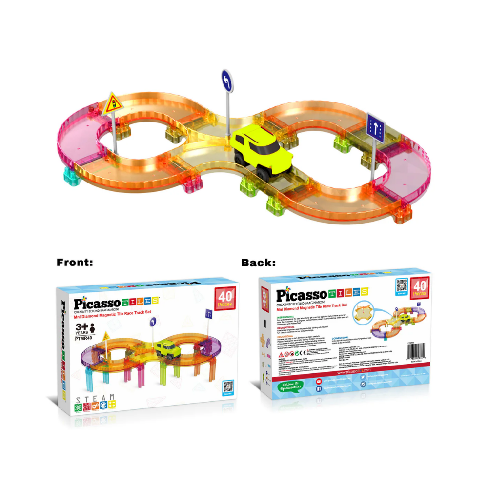 Picasso Tiles | Mosaicos Magnéticos para Pista de Carreras 40pc