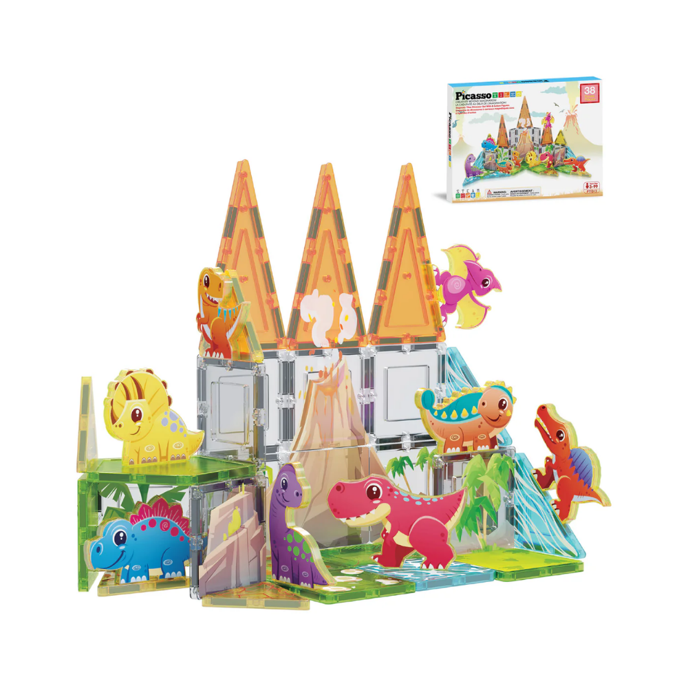 Picasso Tiles | Set de aventura Dino World Magnetic 38 pc