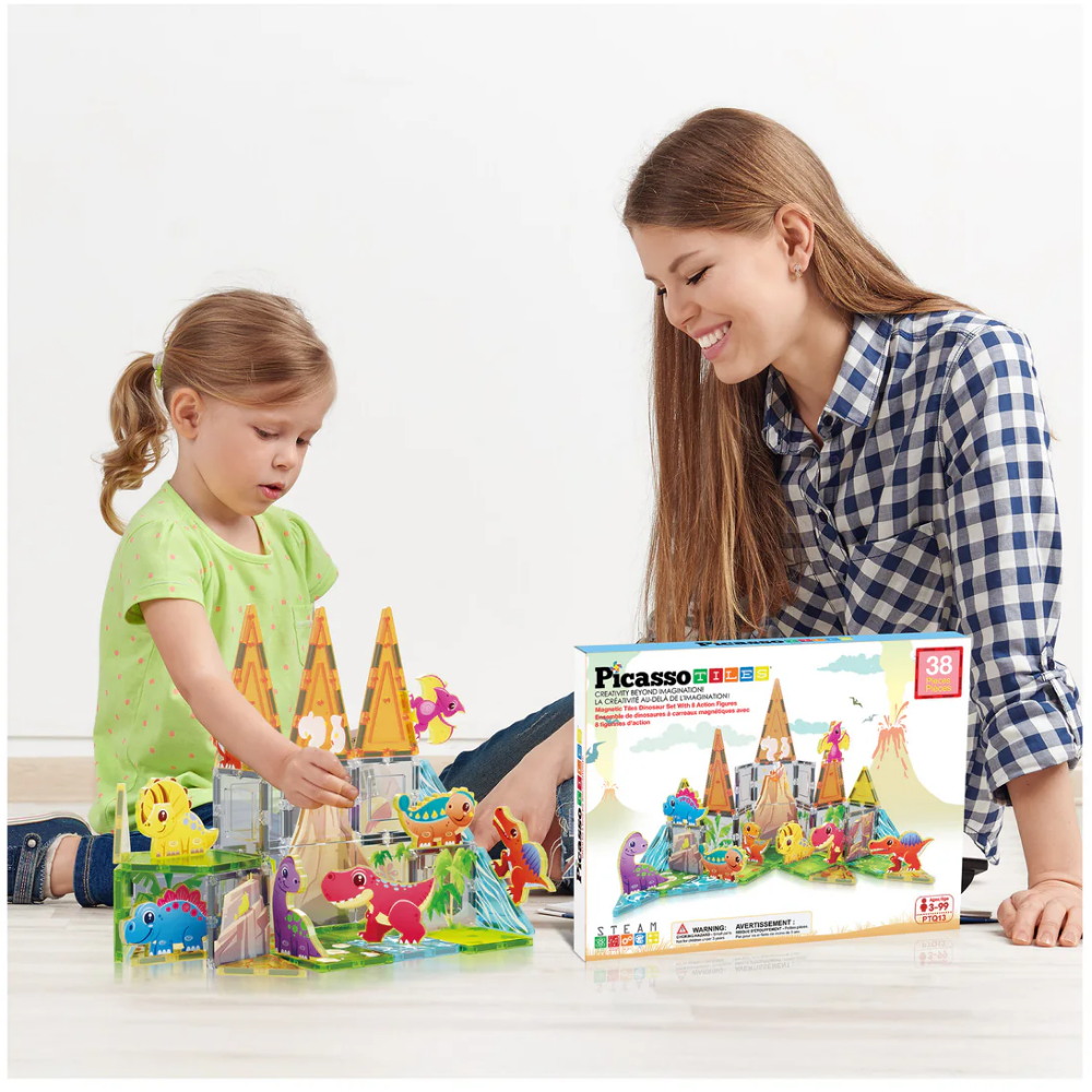 Picasso Tiles | Set de aventura Dino World Magnetic 38 pc