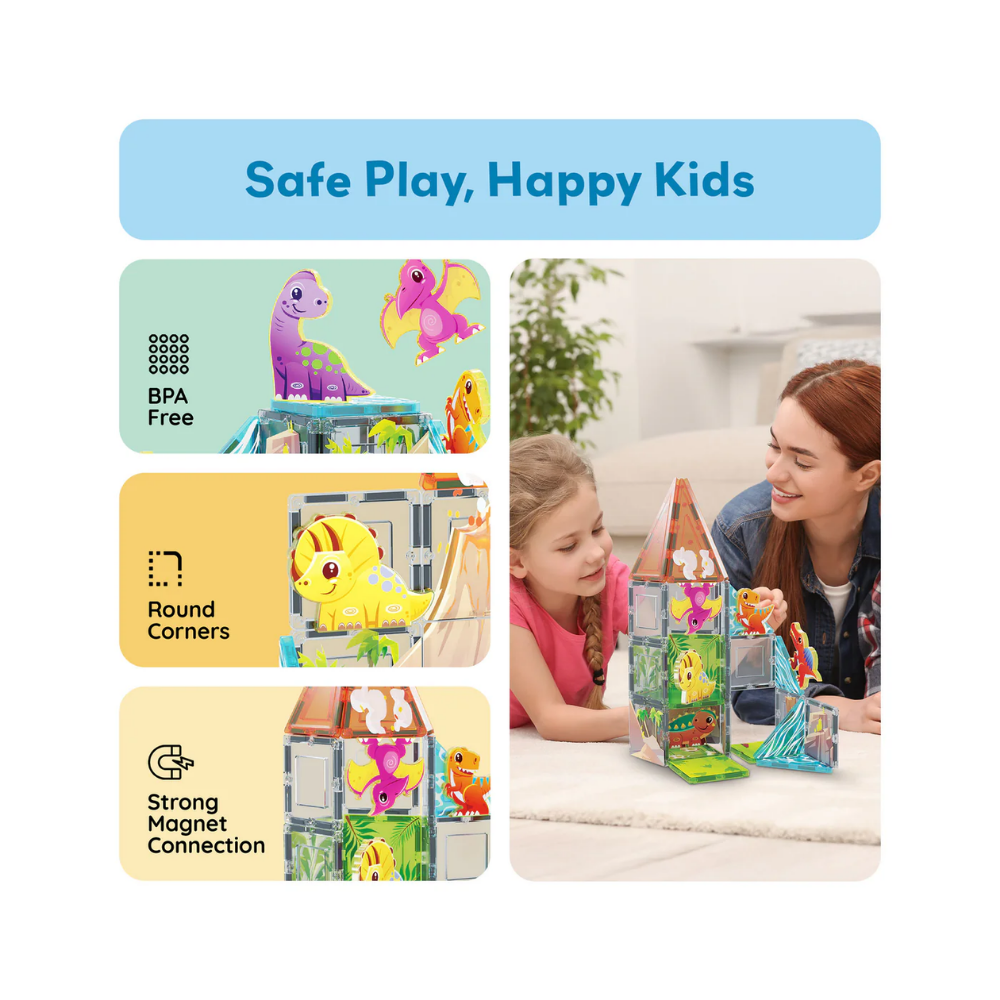 Picasso Tiles | Set de aventura Dino World Magnetic 38 pc