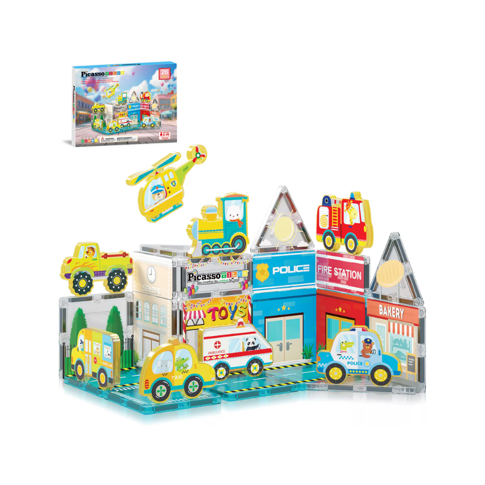 Picasso Tiles | Set de juego de Mosaicos Magnéticos Metro City