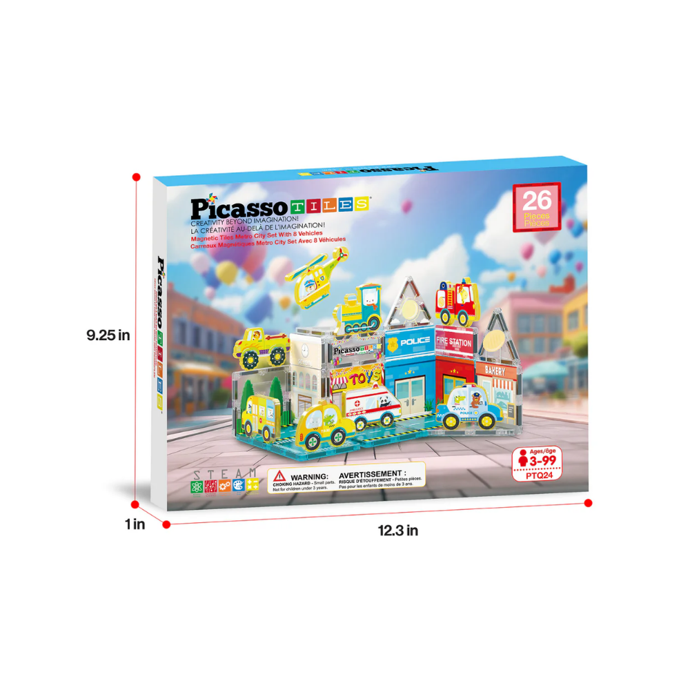 Picasso Tiles | Set de juego de Mosaicos Magnéticos Metro City