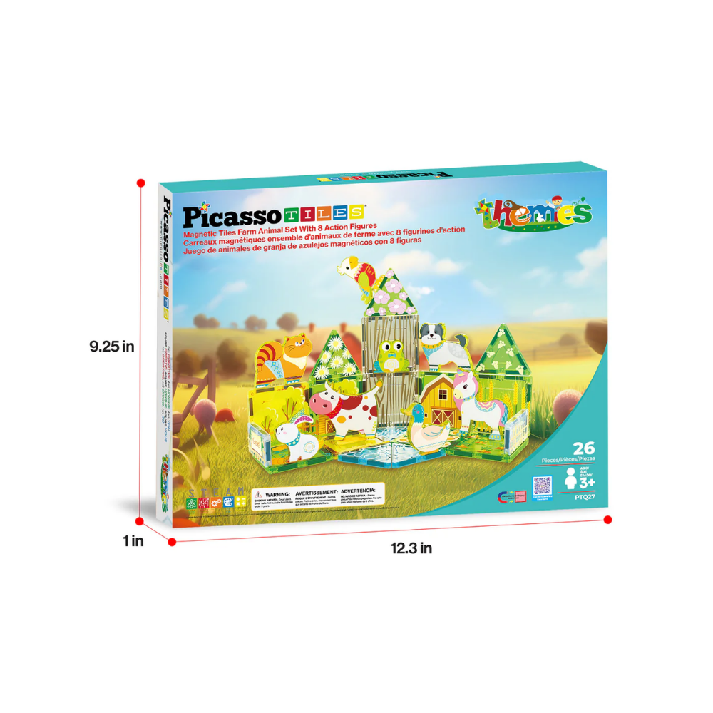 Picasso Tiles | Bloques Magnéticos y 8 Animales de Granja