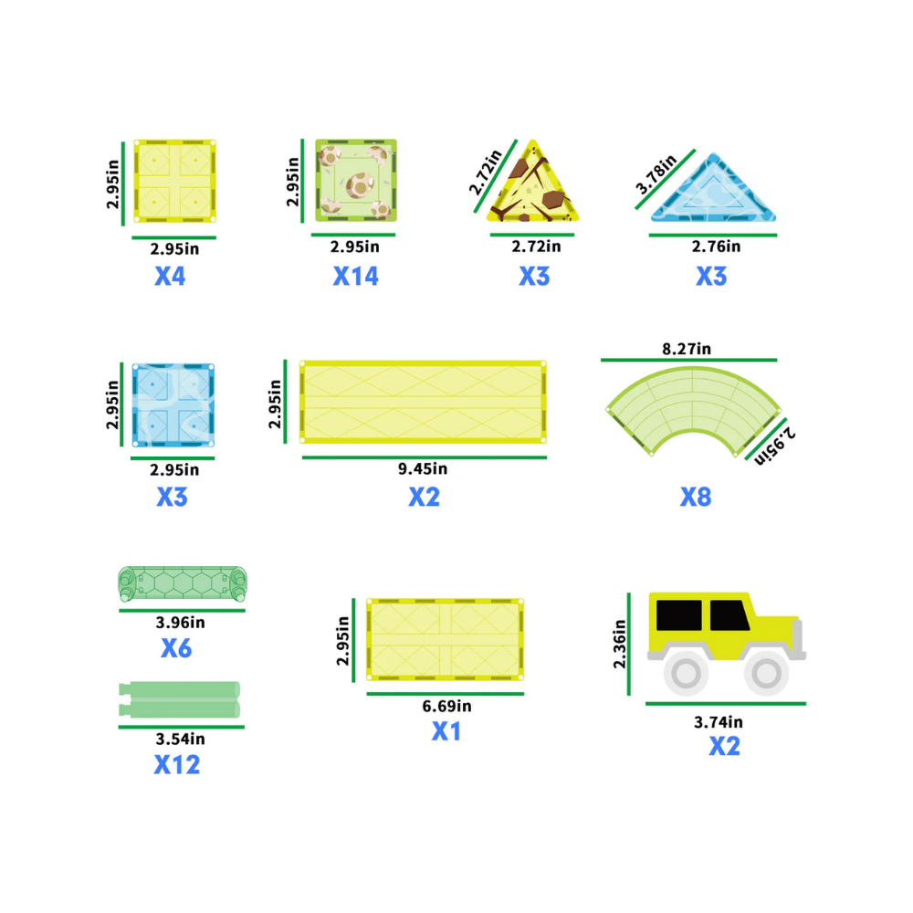 Picasso Tiles | Circuito Magnético de Carreras de Dinosaurios
