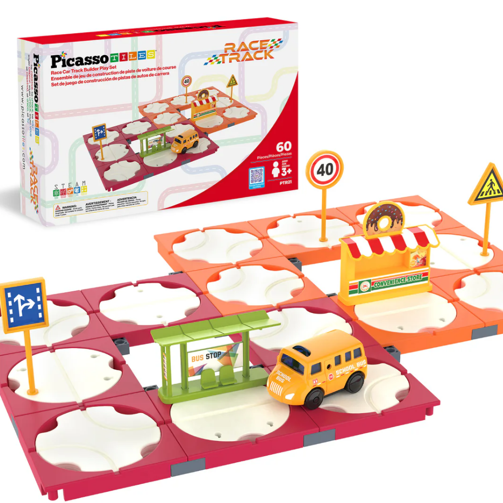 Picasso Tiles | Set de Bloques reversible para Pista de Carreras