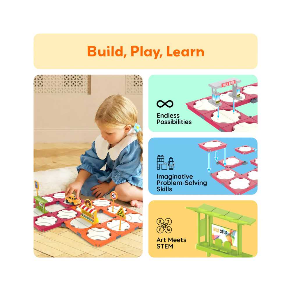 Picasso Tiles | Set de Bloques reversible para Pista de Carreras