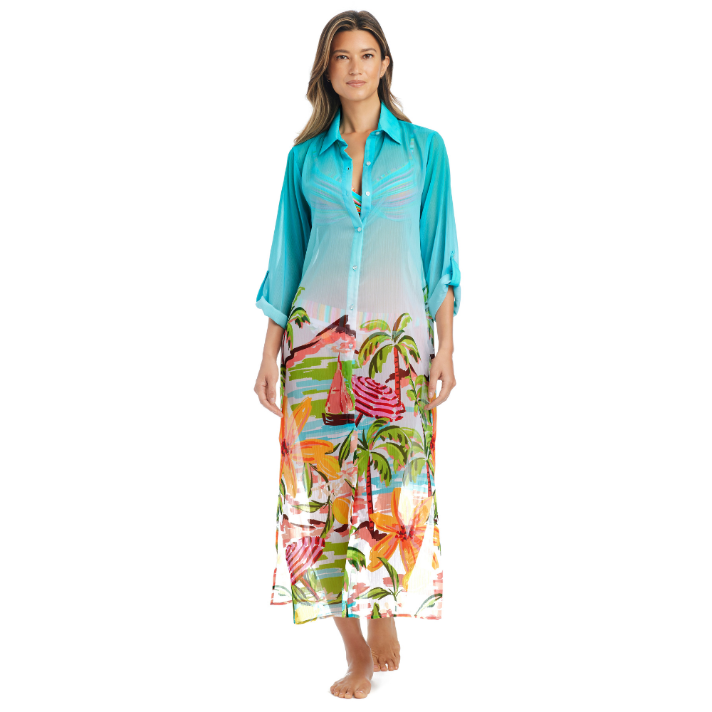 Vestido De Baño Tipo Tunic Dama Bleu - color Cool Multi vista frontal