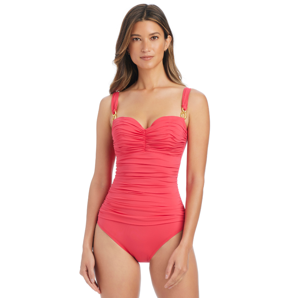 Vestido De Baño Una Pieza Dama Bleu - color Wild Watermelon vista frontal