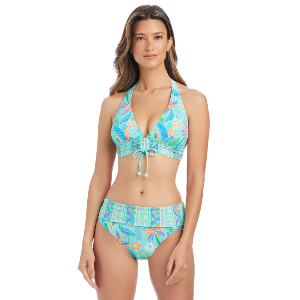 Vestido De Baño Brief Dama Bleu Turquoise - conjunto Turq vista frontal