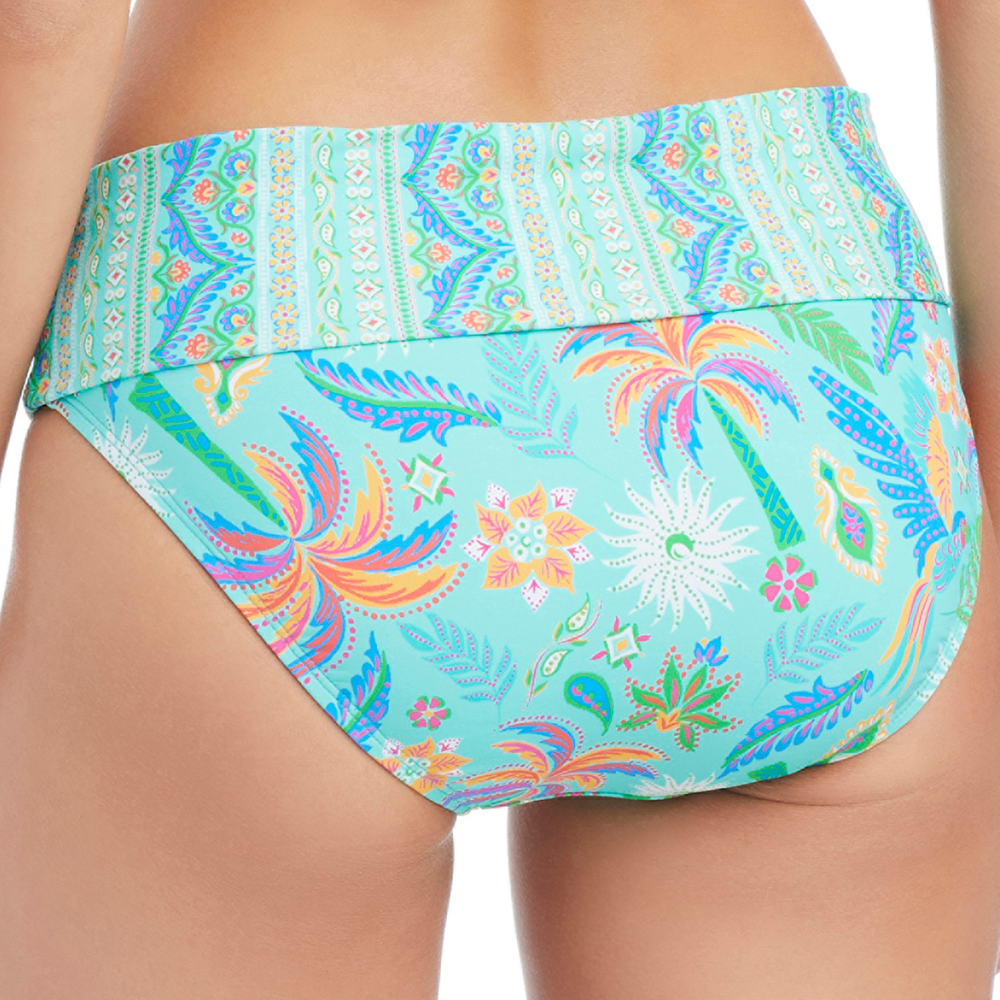 Vestido De Baño Brief Dama Bleu Turquoise - vista trasera color Turq