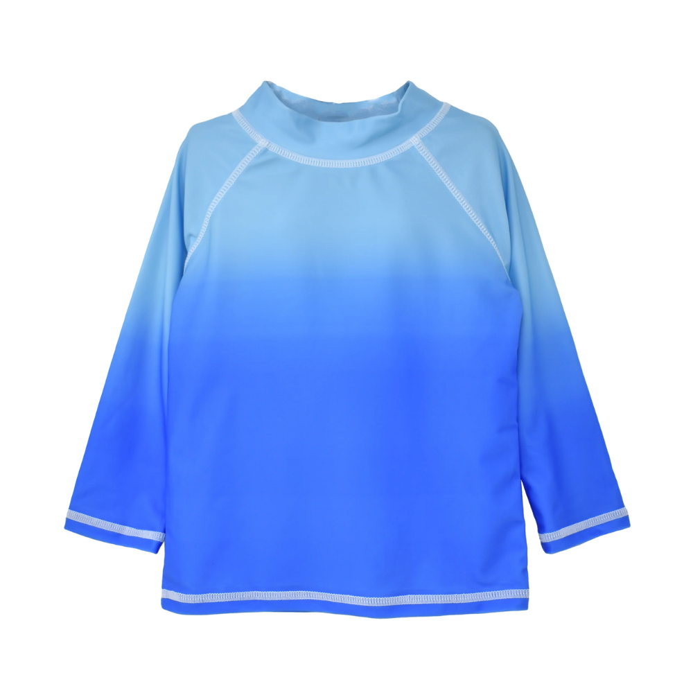 Flap Happy | Top de baño con protección UPF 50 y diseño gráfico Azul Degradado