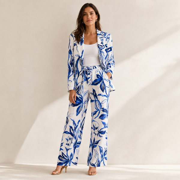 Olea | Blazer Estampado de Corte Sastre para Dama