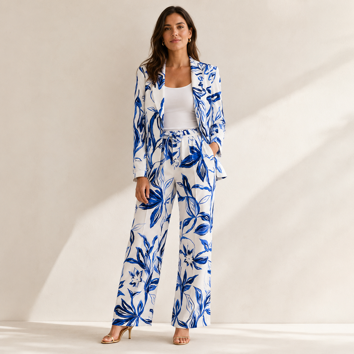 Olea | Blazer Estampado de Corte Sastre para Dama