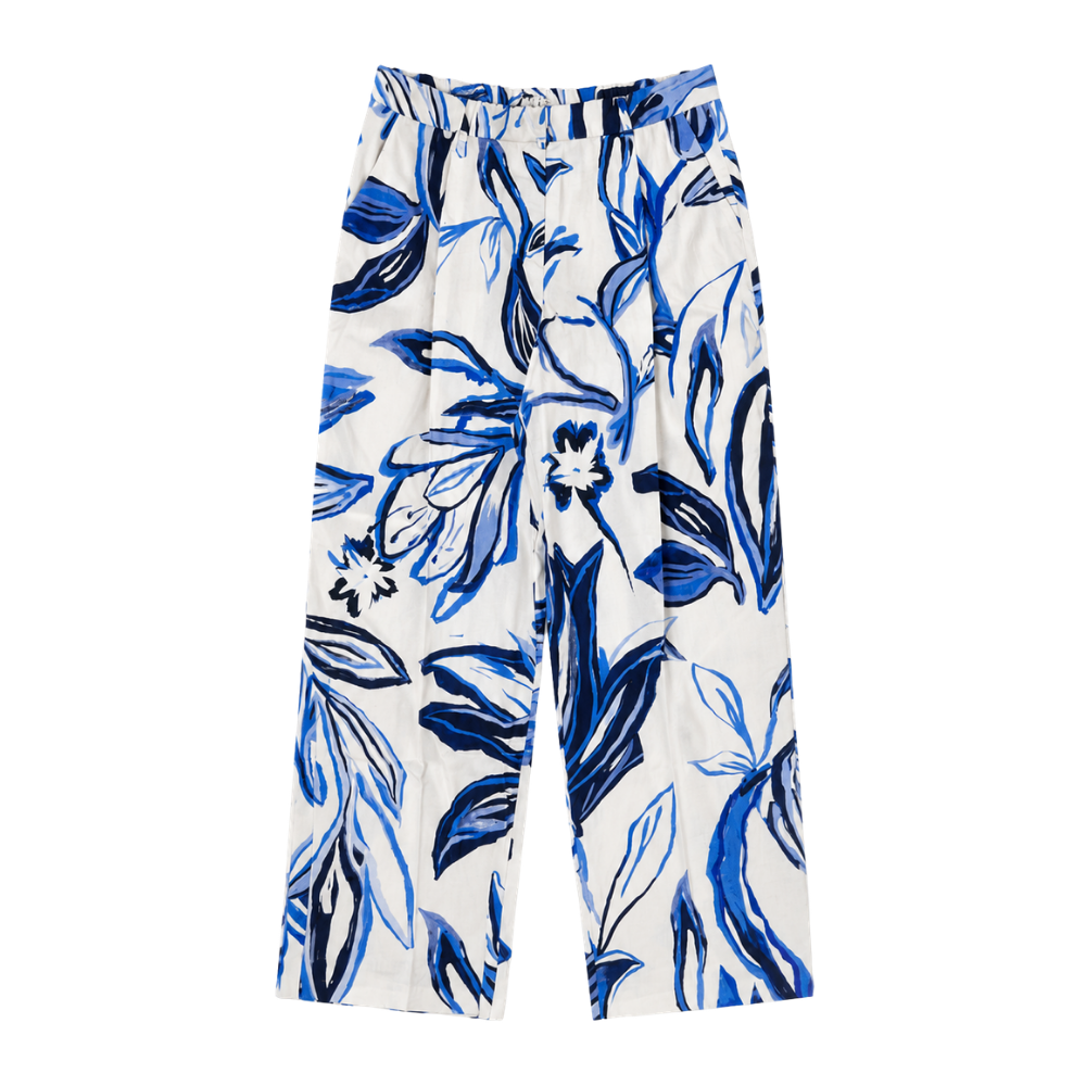 Olea | Pantalón Estampado de Pierna Amplia con Cintura Elástica para Dama