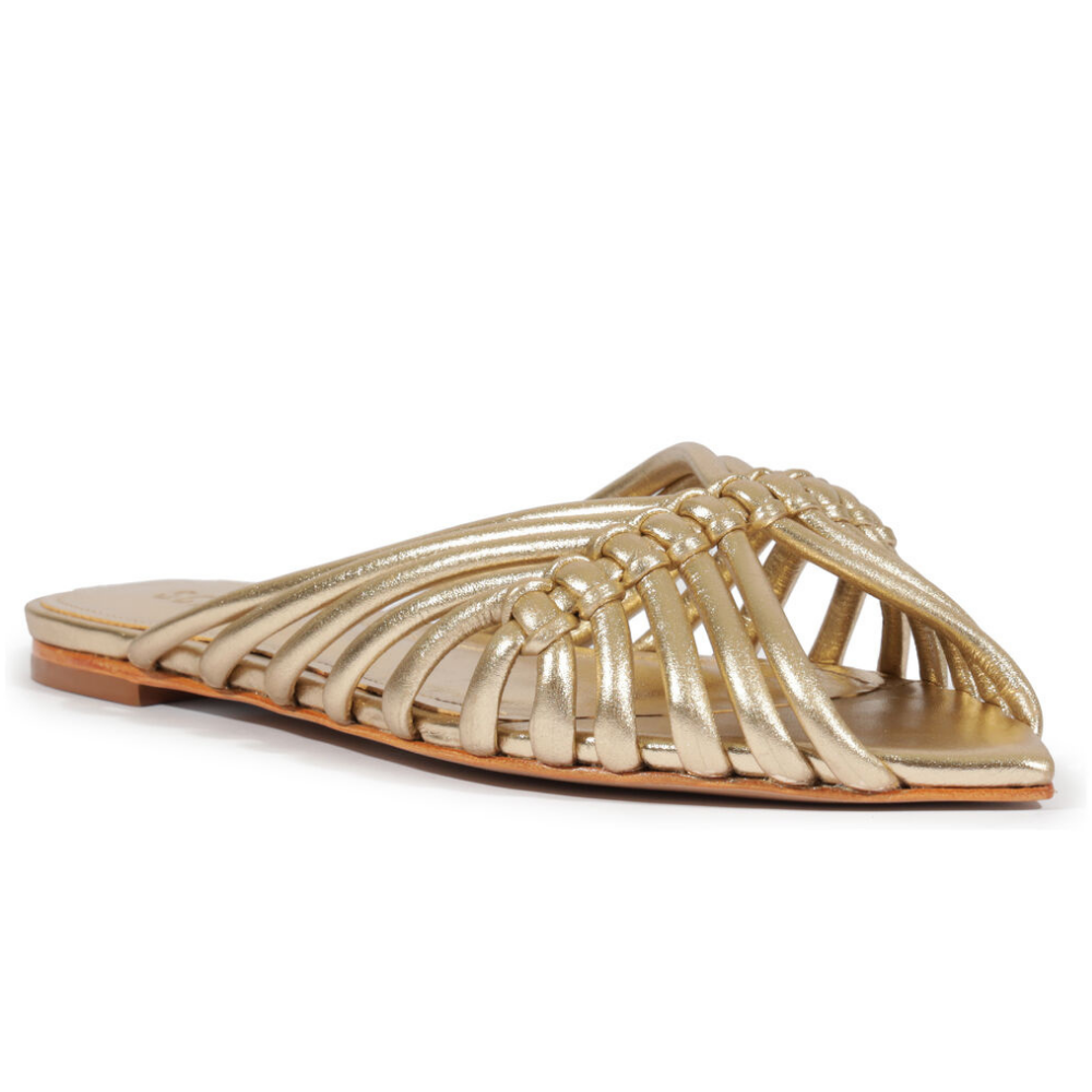 Schutz  |  Sandalia plana Schutz en acabado dorado metalizado