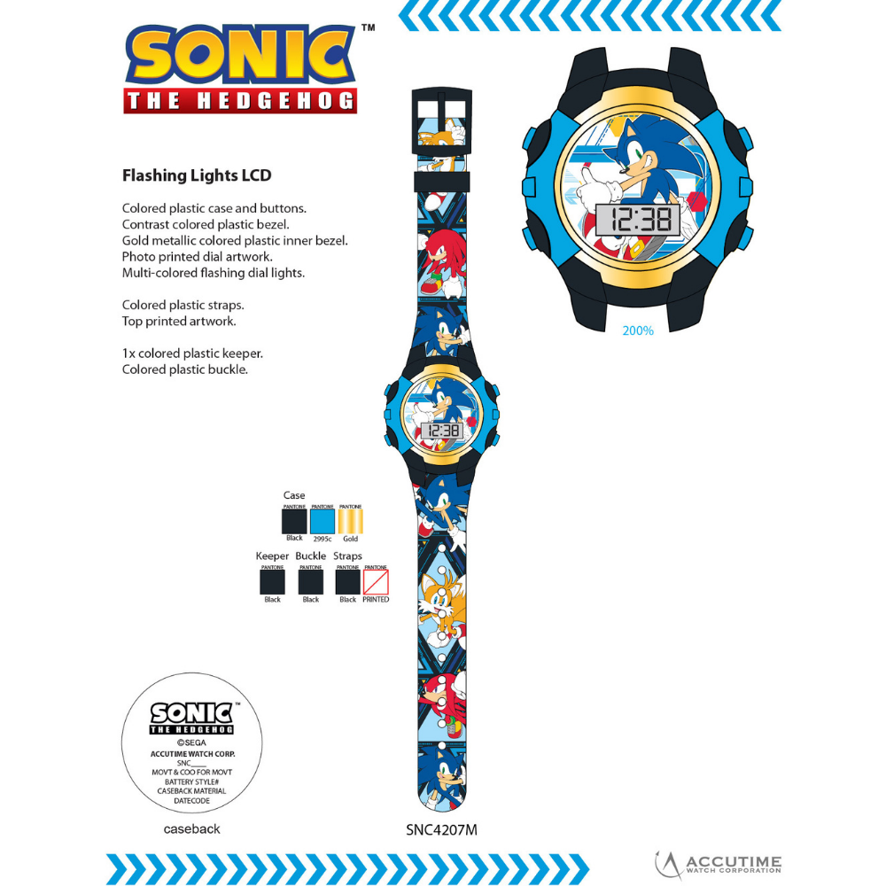 Accutime  | Reloj Sonic Lcd Parpadeante Azul