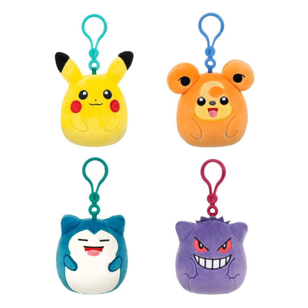 Squishmallows | Peluche Clip On Pokémon Surtido – Mini Compañeros para Llevar