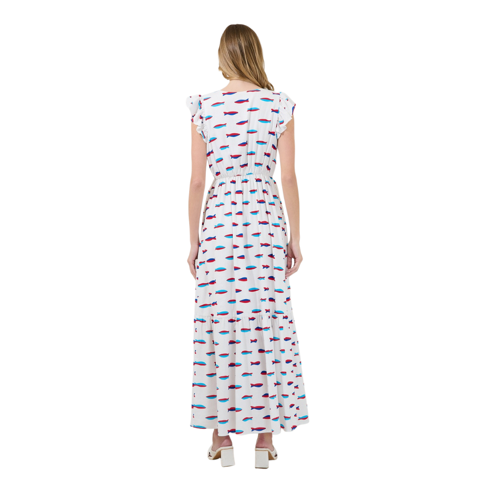 Vestido Maxi con Mangas Volantes para Dama