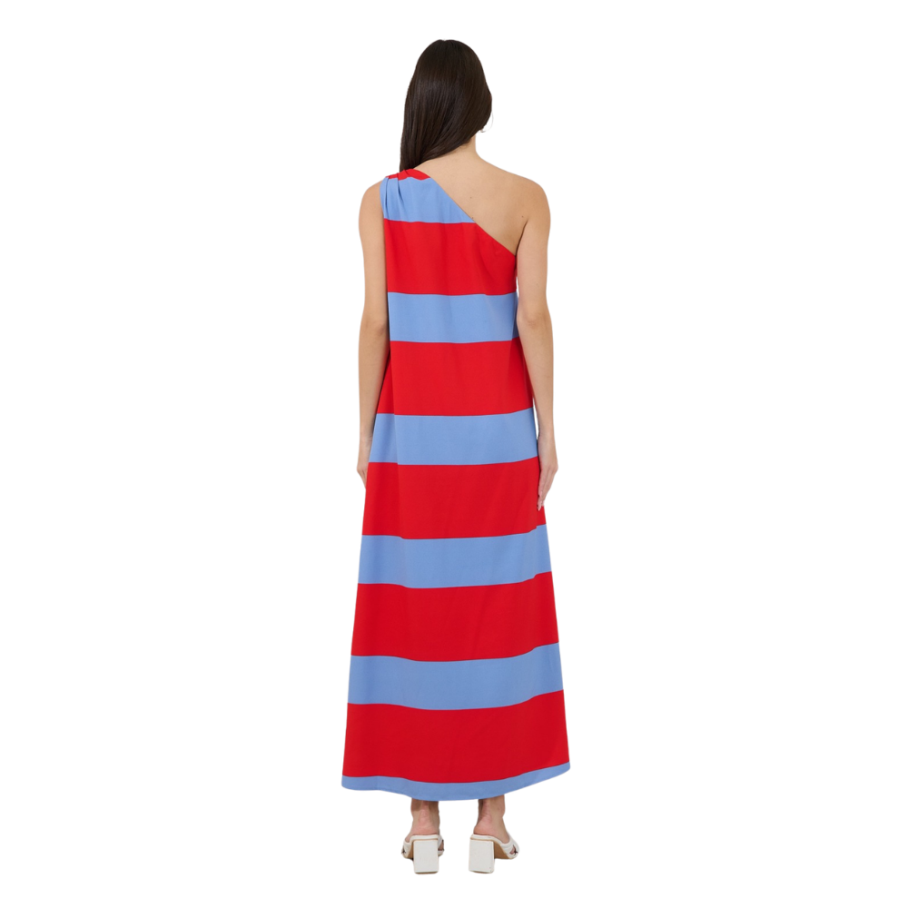 Vestido Maxi de un Hombro a Rayas para Dama