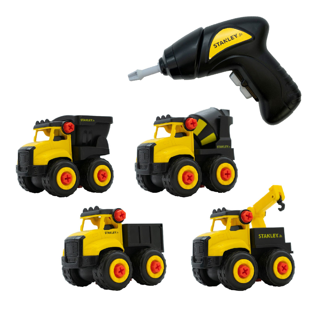 Stanley | Set Camiones de Construcción Desarmables con Taladro Stanley Jr.