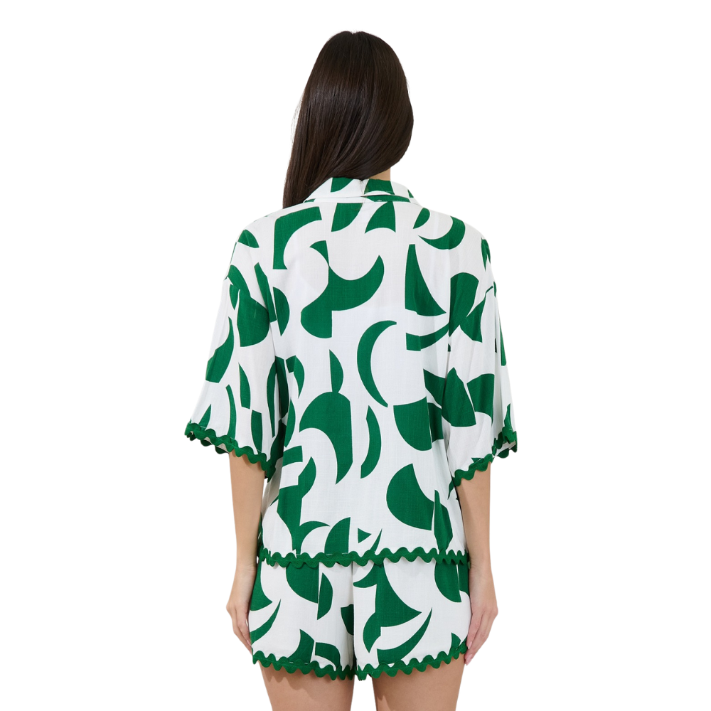 Camisa Abotonada Abstracta para Dama