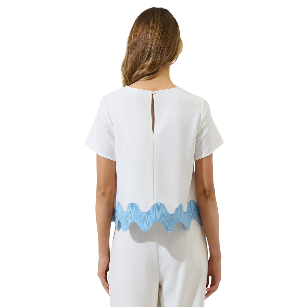 Top Corto con Diseño Ondulado para Dama
