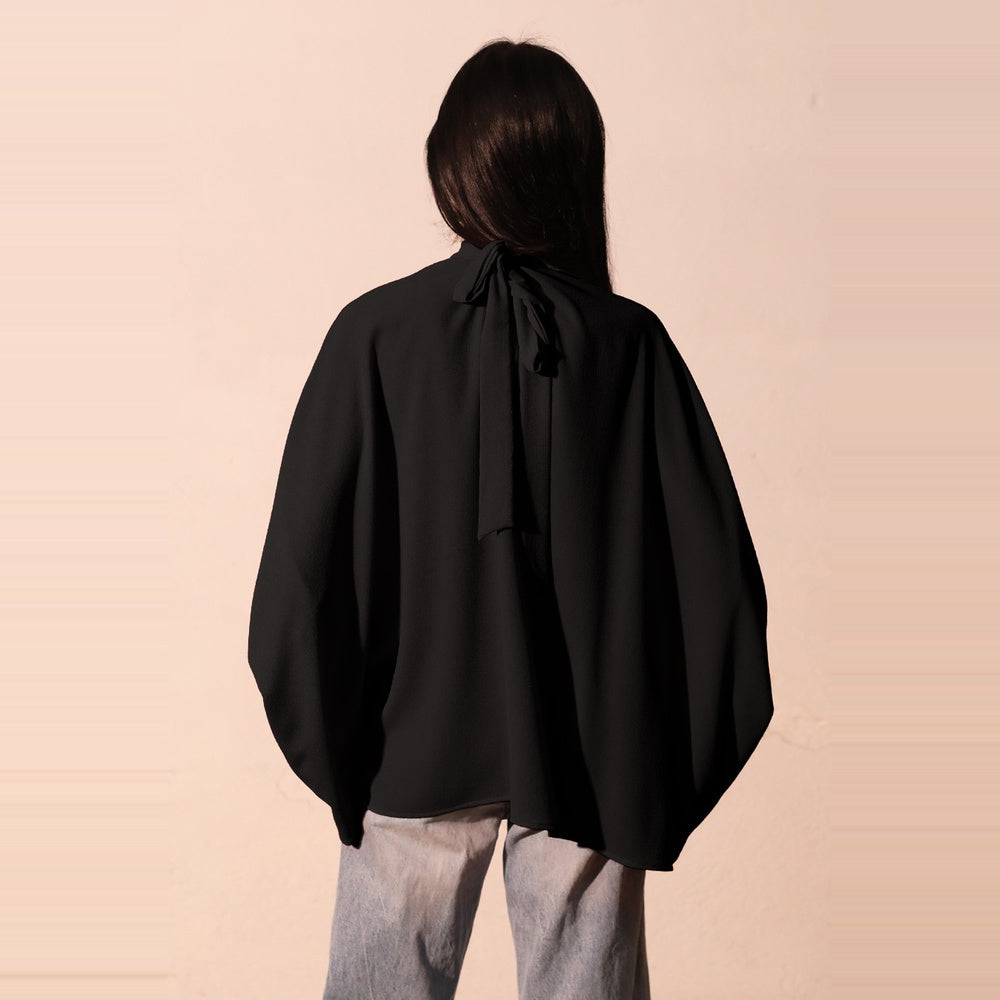 Top Caftán Texturizado de Cuello Alto para Dama