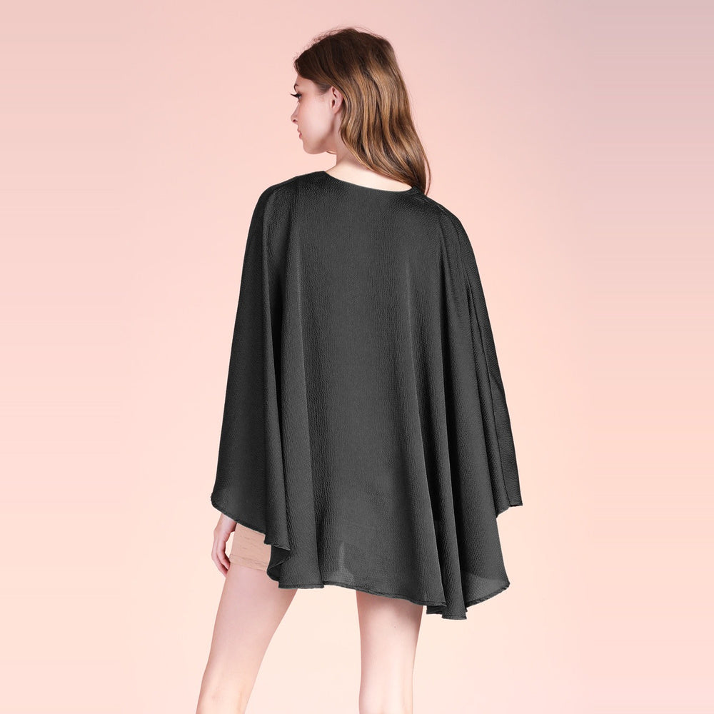 Top Capa Satinado con Pliegue Frontal para Dama