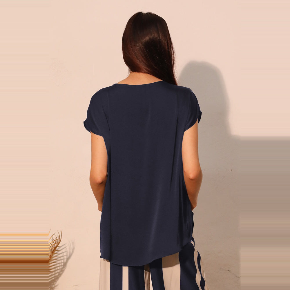 Top Kimono Satinado con Efecto Globo para Dama
